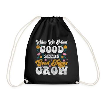 flowers scent romance blossom - Drawstring Bag - black - Front