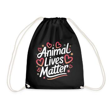 Vegetarian Vegan Veggie Vegetarian - Drawstring Bag - black - Front