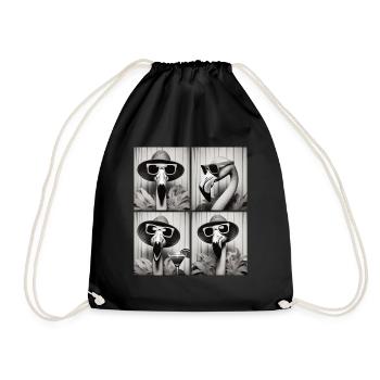 Photo Booth Flamingo – Vintage Fun en quatre poses - Sac de sport léger - noir - Devant