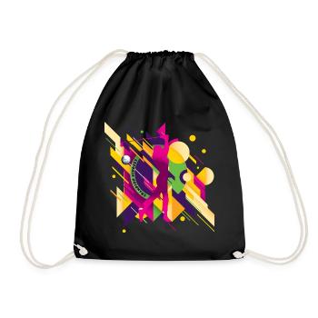 Golf & Kunst ⛳ Abstrakte Golferin in Pink - Turnbeutel - Schwarz - Vorne