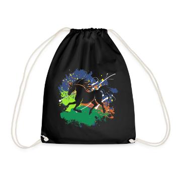 Wild horse on color - Drawstring Bag - black - Front