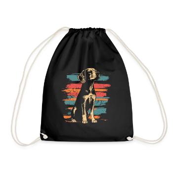 Beagle Vintage Retro - Turnbeutel - Schwarz - Vorne