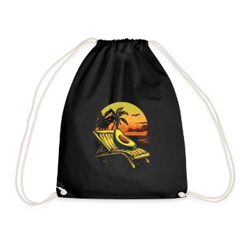 Avocado Sommer Strand Vintage - Turnbeutel - Schwarz - Vorne
