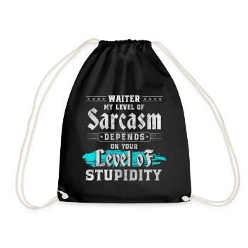 Waiter Specialist Work Profession - Drawstring Bag - black - Front