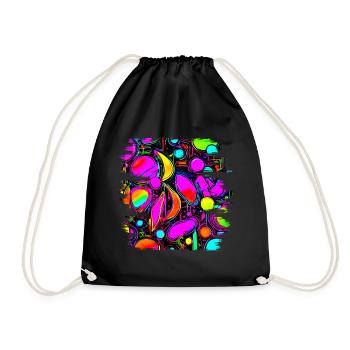 Neon Creative Cyberglow Modern Style - Drawstring Bag - black - Front