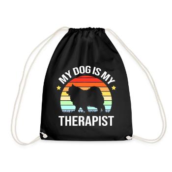 Therapy dog - Drawstring Bag - black - Front