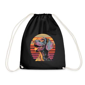 Braque de Weimar Vintage - Sac de sport léger - noir - Devant