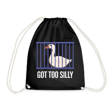 Funny goose in a cage - Drawstring Bag - black - Front