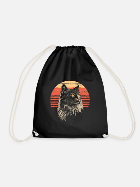 Norwegische Waldkatze Vintage - Turnbeutel - Schwarz