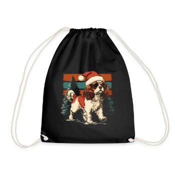 Cool Cavalier King Charles Épagneul Noël - Sac de sport léger - noir - Devant