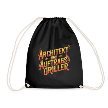Architekt und Auftragsgriller - Turnbeutel - Schwarz - Vorne