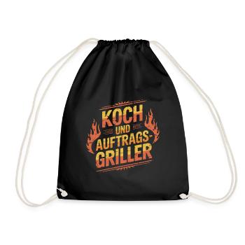 Koch und Auftragsgriller - Turnbeutel - Schwarz - Vorne