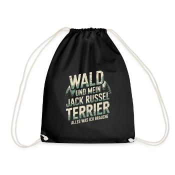 Wald und mein Jack Russel Terrier - Turnbeutel - Schwarz - Vorne