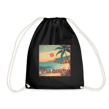 Gran Canaria - Drawstring Bag - black - Front