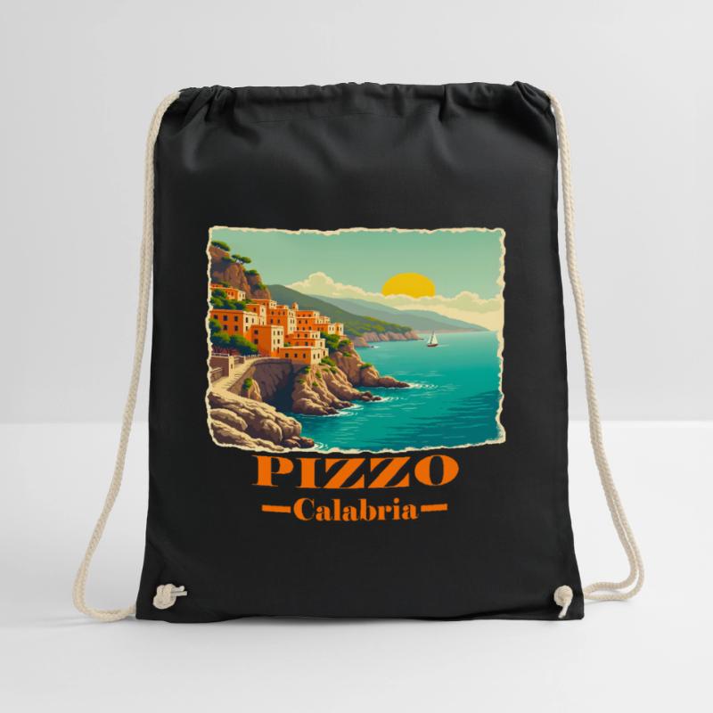 Pizzo Calabria orange Drawstring Bag