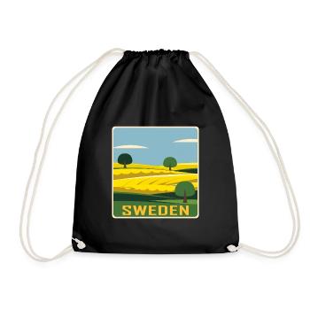 Schweden - Turnbeutel - Schwarz - Vorne
