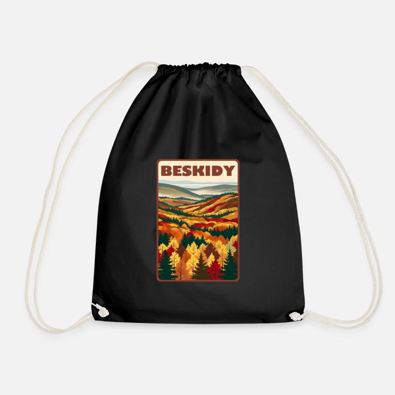 Beskydy Mountains Poland - Drawstring Bag - black