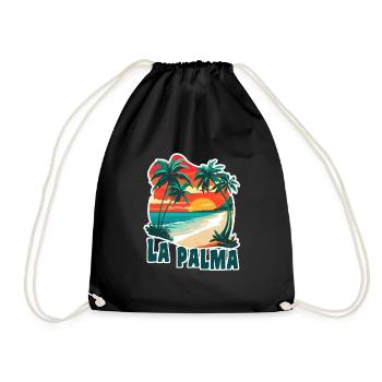 La Palma Kanaren - Turnbeutel - Schwarz - Vorne