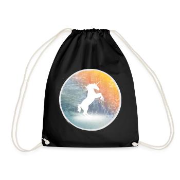 Mystical unicorn in the enchanted forest - Drawstring Bag - black - Front