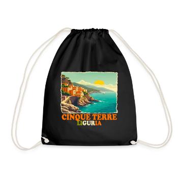 Cinque Terre Ligurien - Turnbeutel - Schwarz - Vorne