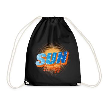 Typography with solar cells and bright sun - Drawstring Bag - black - Front