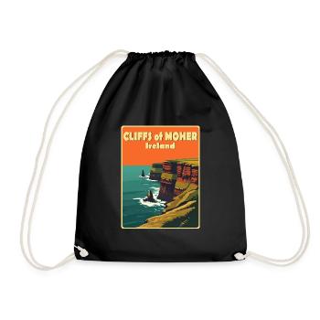 falaises de moher Irlande - Sac de sport léger - noir - Devant