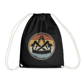 Carpenter's guild sign carpenter craft guild - Drawstring Bag - black - Front