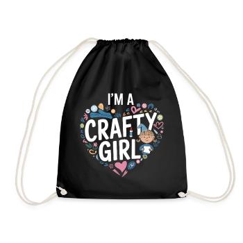 Crafty Girl Heart Workshop - Turnbeutel - Schwarz - Vorne
