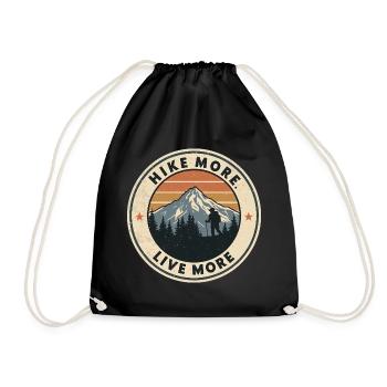 Hike More - Vintage Hiking Motif - Drawstring Bag - black - Front
