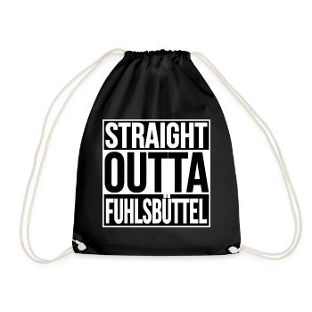 Straight Outta Fuhlsbüttel HAMBURG - Turnbeutel - Schwarz - Vorne