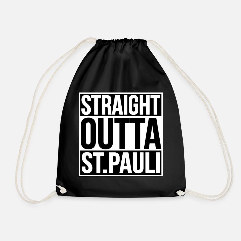 Straight Outta St Pauli HAMBURG - Drawstring Bag - black