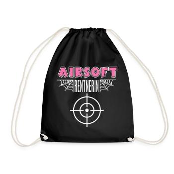 Airsoft Pensioner Retirement Airsofter - Drawstring Bag - black - Front