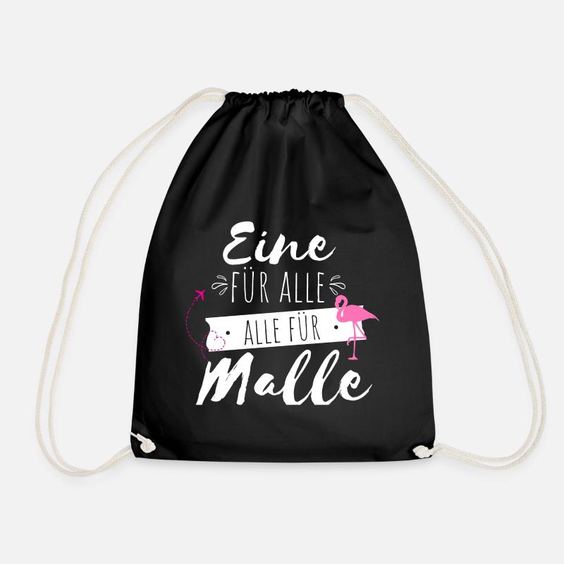One For All Flamingo Print - Drawstring Bag - black