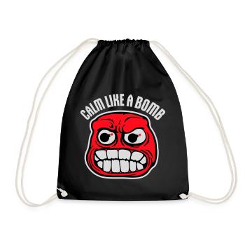 Calm Like Bomb Paradox Irony Humor Explosive Joke - Drawstring Bag - black - Front