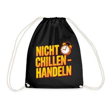 Don't Chill Action Clock Motif - Drawstring Bag - black - Front