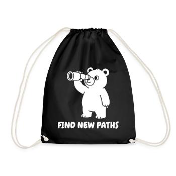 Bear avec télescope – Nouveaux chemins - Sac de sport léger - noir - Devant