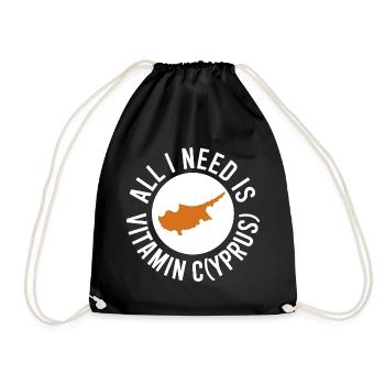 Chypre Tout ce dont j’ai besoin, c’est de vitamines Chypre Drapeau chypriote - Sac de sport léger - noir - Devant