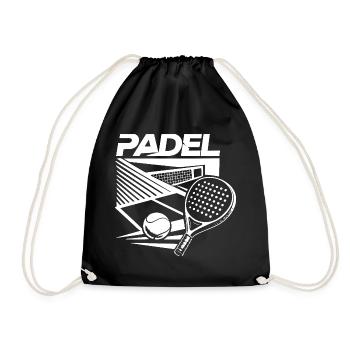 Padel Court & Racket – Design Sport White - Drawstring Bag - black - Front