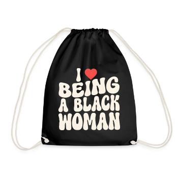 Proud Black Woman Identity Statement - Drawstring Bag - black - Front