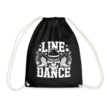 Line Dance Skull Western - Drawstring Bag - black - Front