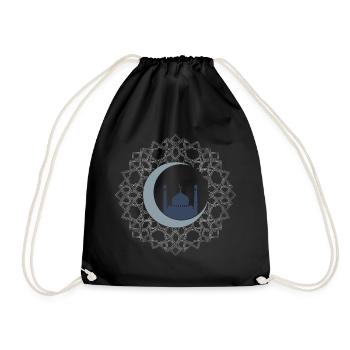 Islamische Kunst-Moschee Halbmond Elegant - Turnbeutel - Schwarz - Vorne