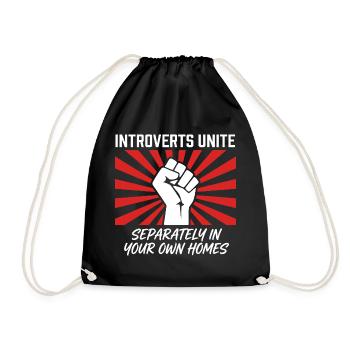 Slogan des introvertis s’unissent séparément chez eux - Sac de sport léger - noir - Devant