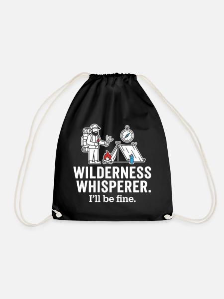 Wilderness Whisperer Camping Abenteuer - Turnbeutel - Schwarz