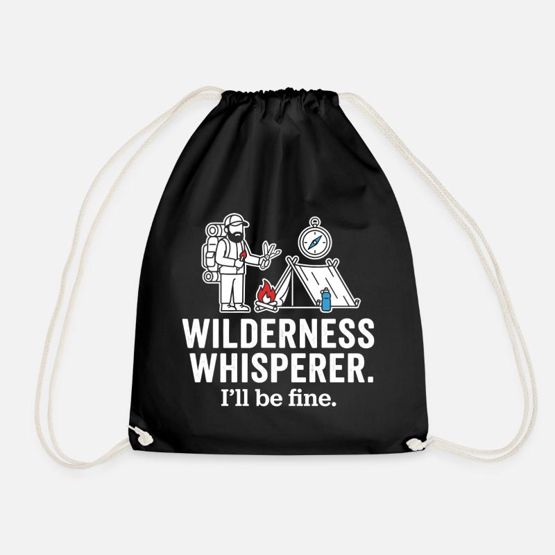 Wilderness Whisperer Camping Abenteuer - Turnbeutel - Schwarz