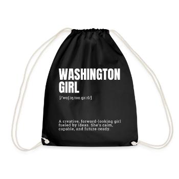 Portrait de la fille Washington Typographe - Sac de sport léger - noir - Devant