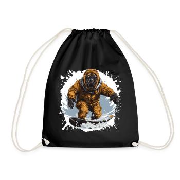 Mastiff Hund Snowboard - Turnbeutel - Schwarz - Vorne