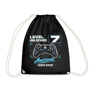 Garçons cadeaux de jeu débloqués niveau 7 - Sac de sport léger - noir - Devant