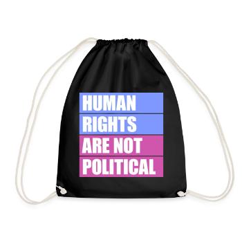 Human Rights Are Not Political Menschenrechte Logo - Drawstring Bag - black - Front