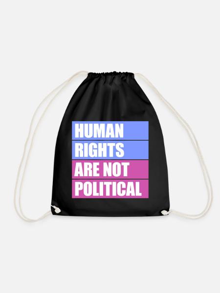 Human Rights Are Not Political Menschenrechte Logo - Turnbeutel - Schwarz
