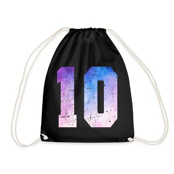 numéro 10 – Cadeau anniversaire 10 ans - Sac de sport léger - noir - Devant